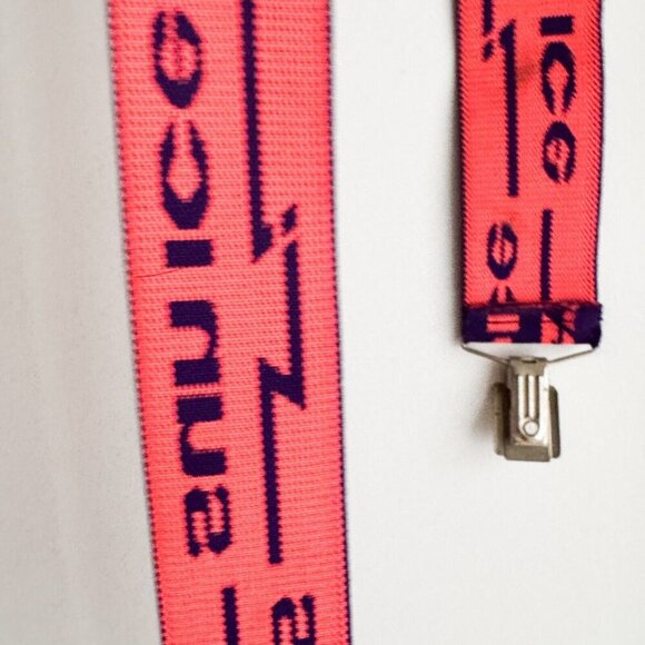 Vintage SUNICE Reversible Pink Purple Elastic Suspenders - Picture 2 of 5